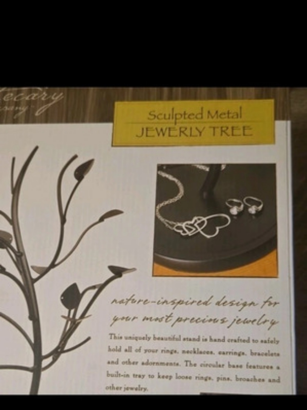 Apothecary & Company Sculpted Metal Jewelry Tree Beige & Black
